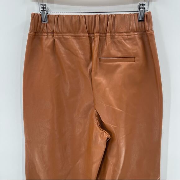 NWT INC Faux Leather High Rise Jogger Pull On Pants in Cinnamon Spice Size Small - Picture 7 of 13